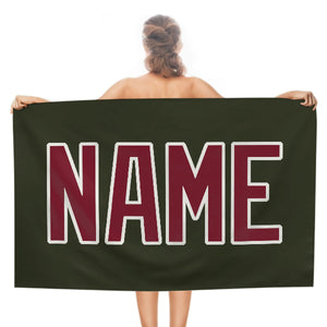 Custom Olive Crimson Red Beach Towel