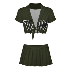 Custom Olive Black Cheerleading Uniform Set