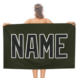 Custom Olive Black Beach Towel