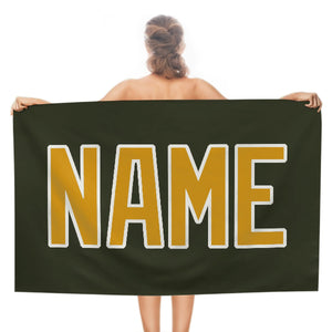 Custom Olive Yellow Beach Towel