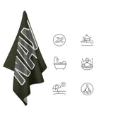 Custom Olive Dark Grey Beach Towel