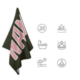 Custom Olive Light Pink Beach Towel
