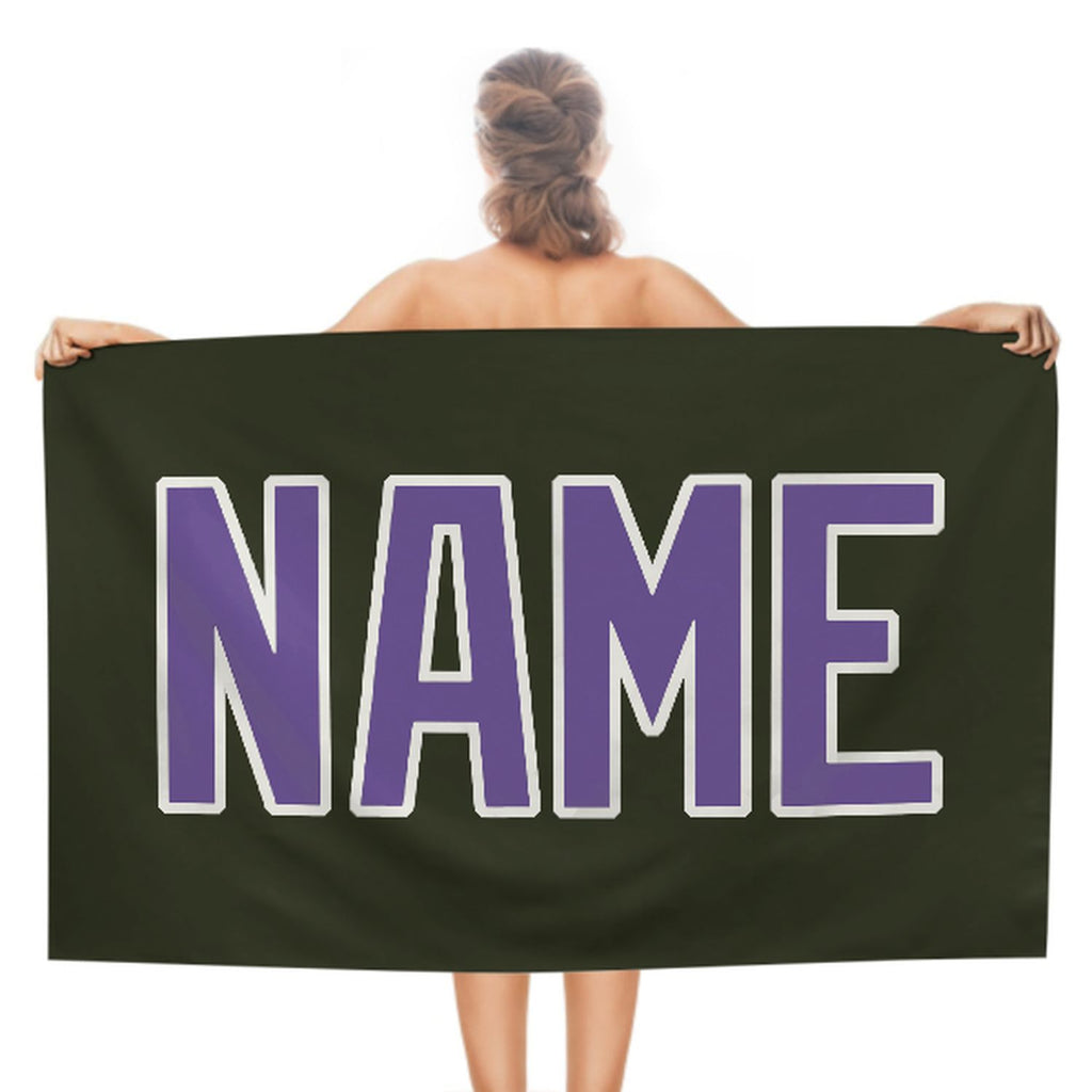 Custom Olive Light Purple Beach Towel