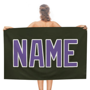 Custom Olive Light Purple Beach Towel