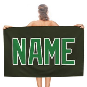 Custom Olive Emerald Green Beach Towel