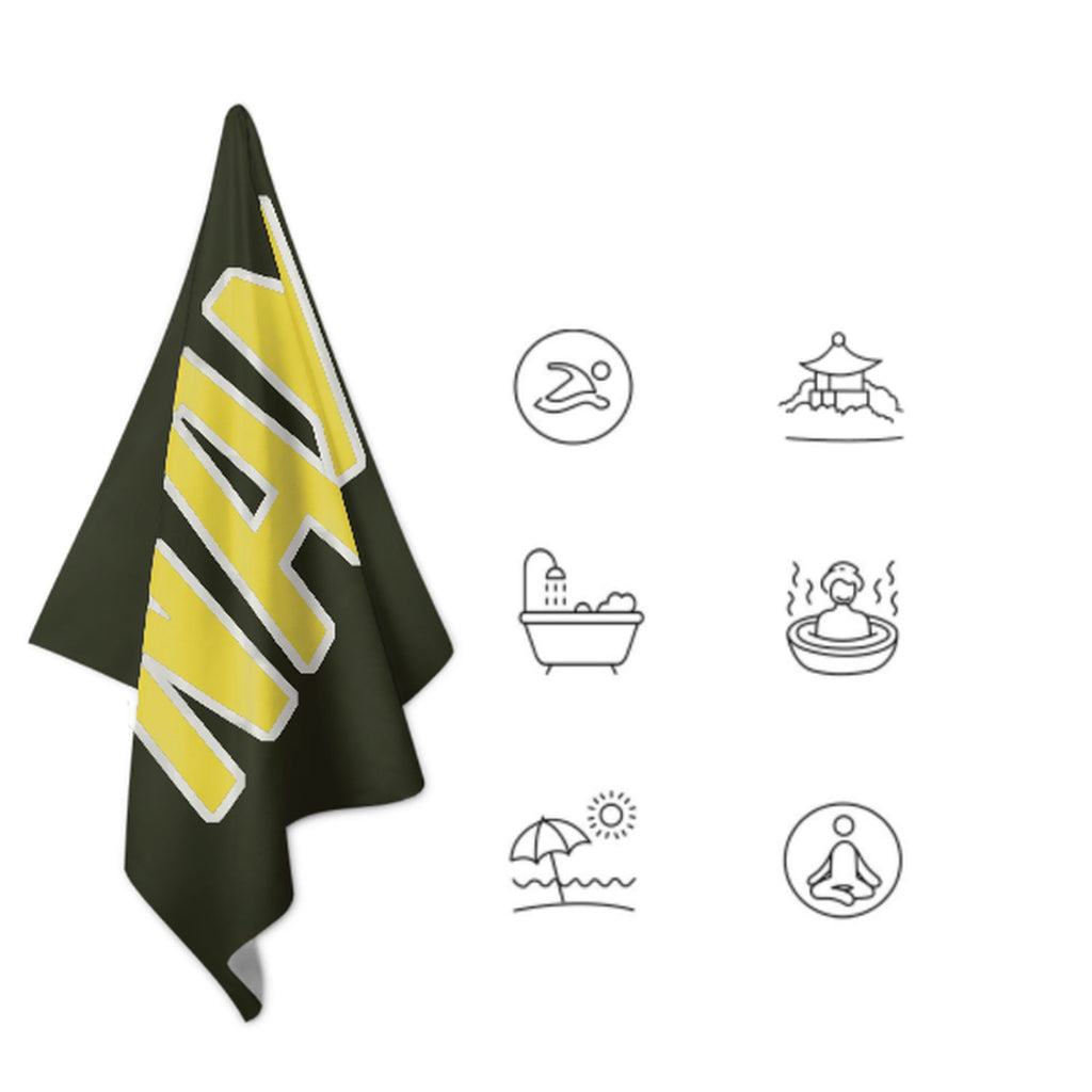 Custom Olive Light Yellow Beach Towel