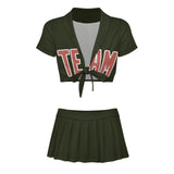 Custom Olive Copper Rose Cheerleading Uniform Set