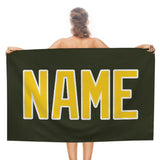 Custom Olive Gold Beach Towel