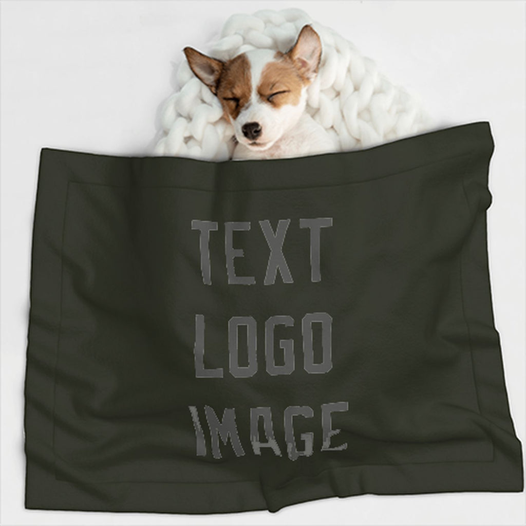 Custom Olive Dark Grey Pet Blanket