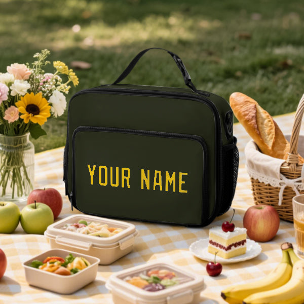 Custom Olive Gold Lunch Bag