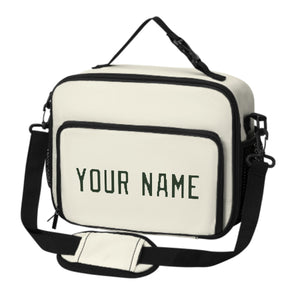 Custom Cream Dark Green Lunch Bag