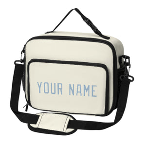 Custom Cream Light Blue Lunch Bag
