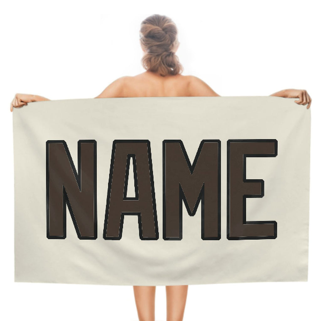 Custom Cream Brown Beach Towel