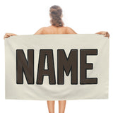 Custom Cream Brown Beach Towel