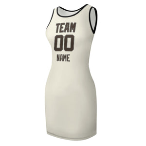 Custom Cream Brown Sleeveless Vest Dress