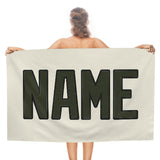 Custom Cream Olive Beach Towel