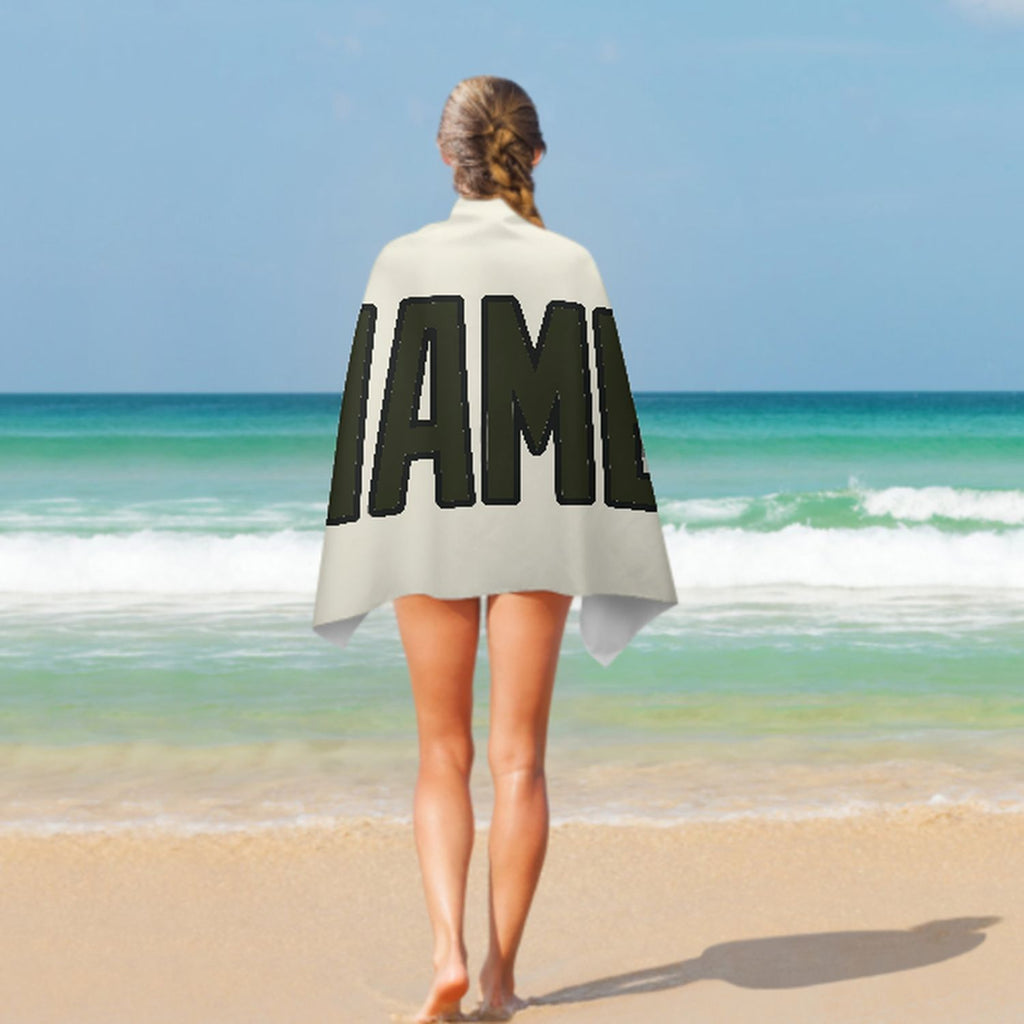 Custom Cream Olive Beach Towel