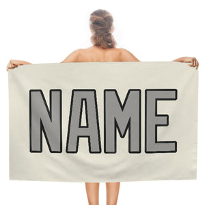 Custom Cream Gray Beach Towel