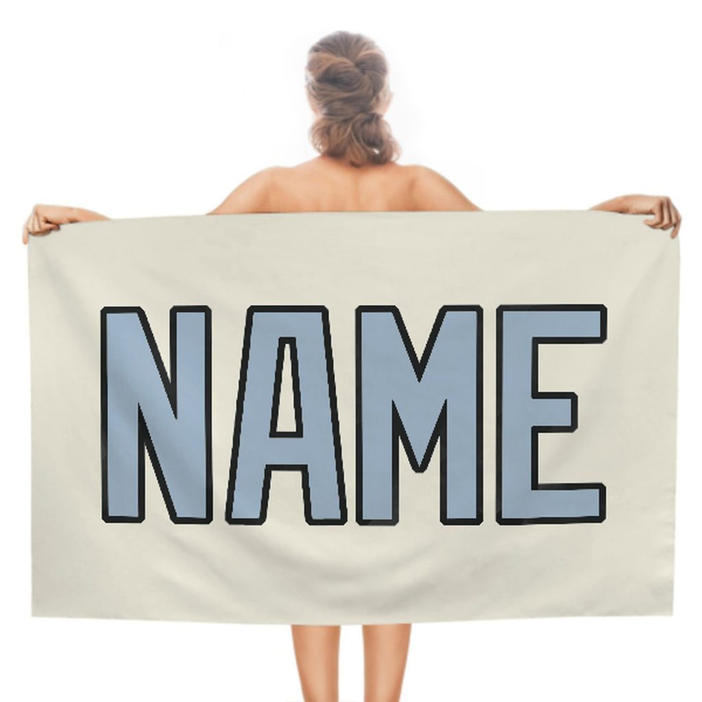 Custom Cream Light Blue Beach Towel