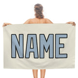 Custom Cream Light Blue Beach Towel