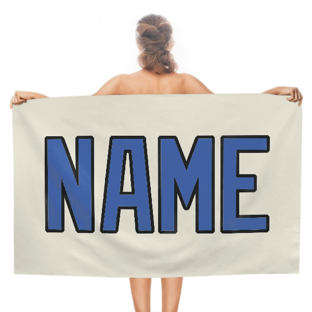 Custom Cream Sky Blue Beach Towel
