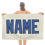 Custom Cream Sky Blue Beach Towel