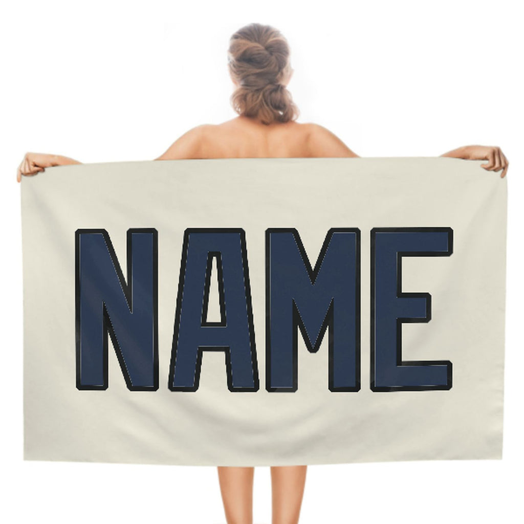 Custom Cream Blue Beach Towel