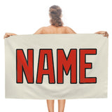 Custom Cream Orange Red Beach Towel