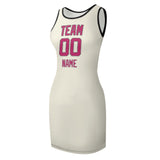 Custom Cream Pink Sleeveless Vest Dress