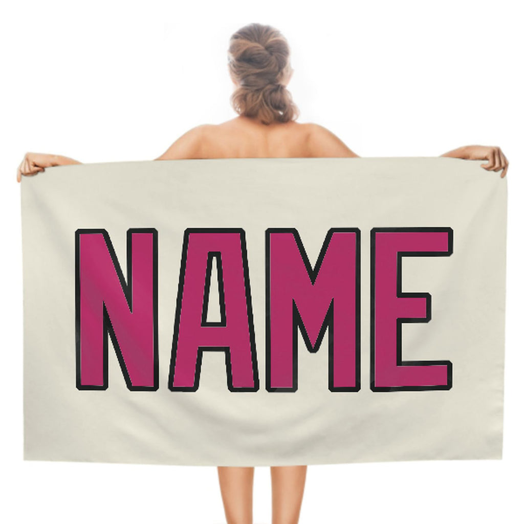 Custom Cream Pink Beach Towel