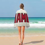 Custom Cream Red Beach Towel