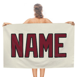 Custom Cream Crimson Red Beach Towel