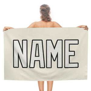 Custom Cream White Beach Towel