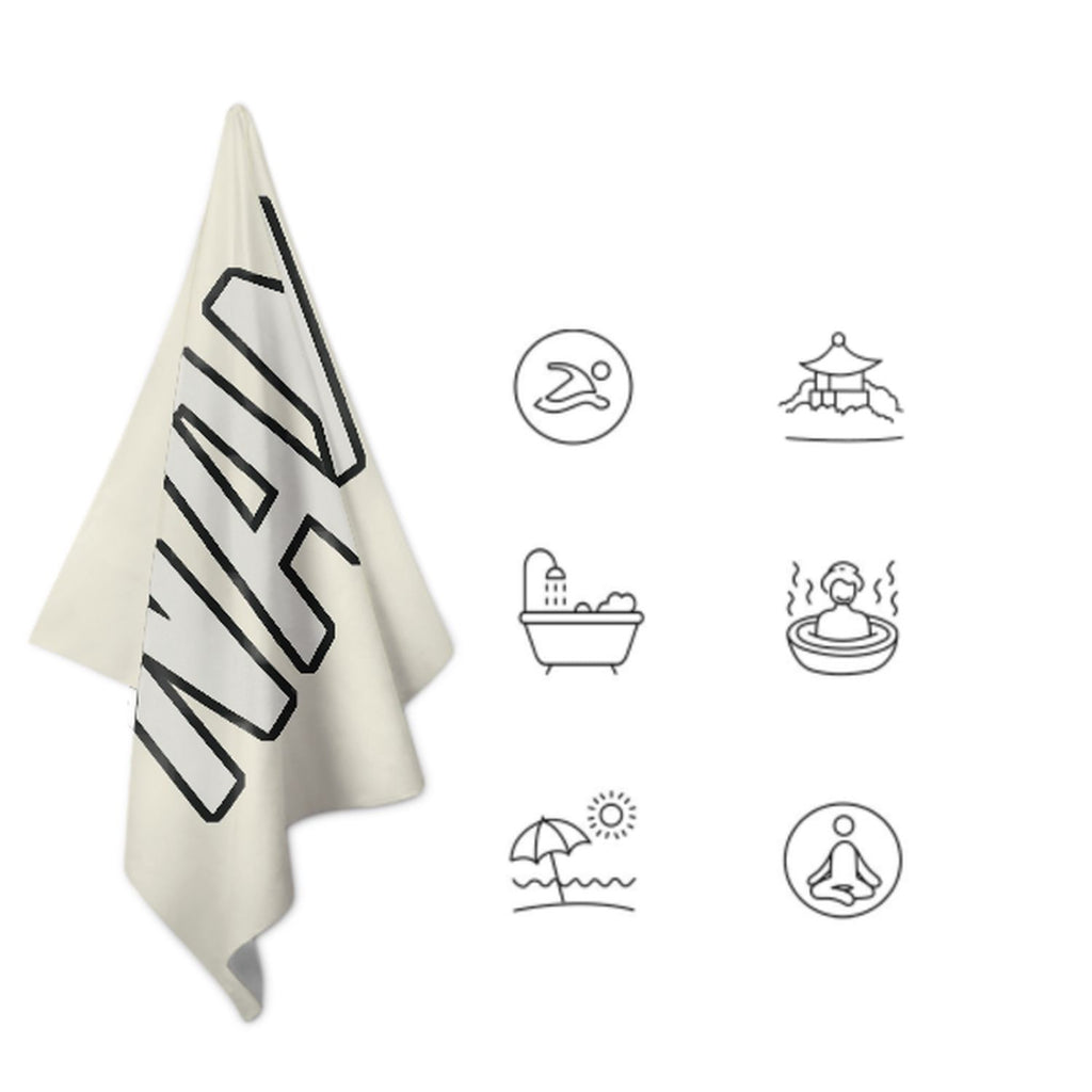 Custom Cream White Beach Towel