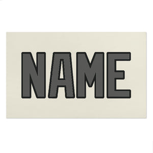 Custom Cream Dark Grey Beach Towel