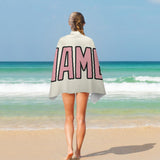 Custom Cream Light Pink Beach Towel