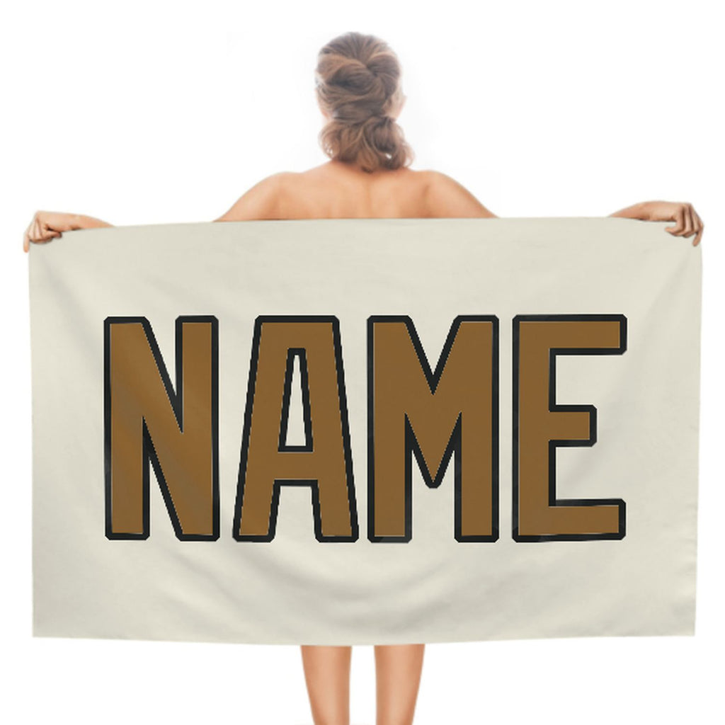 Custom Cream Khaki Beach Towel