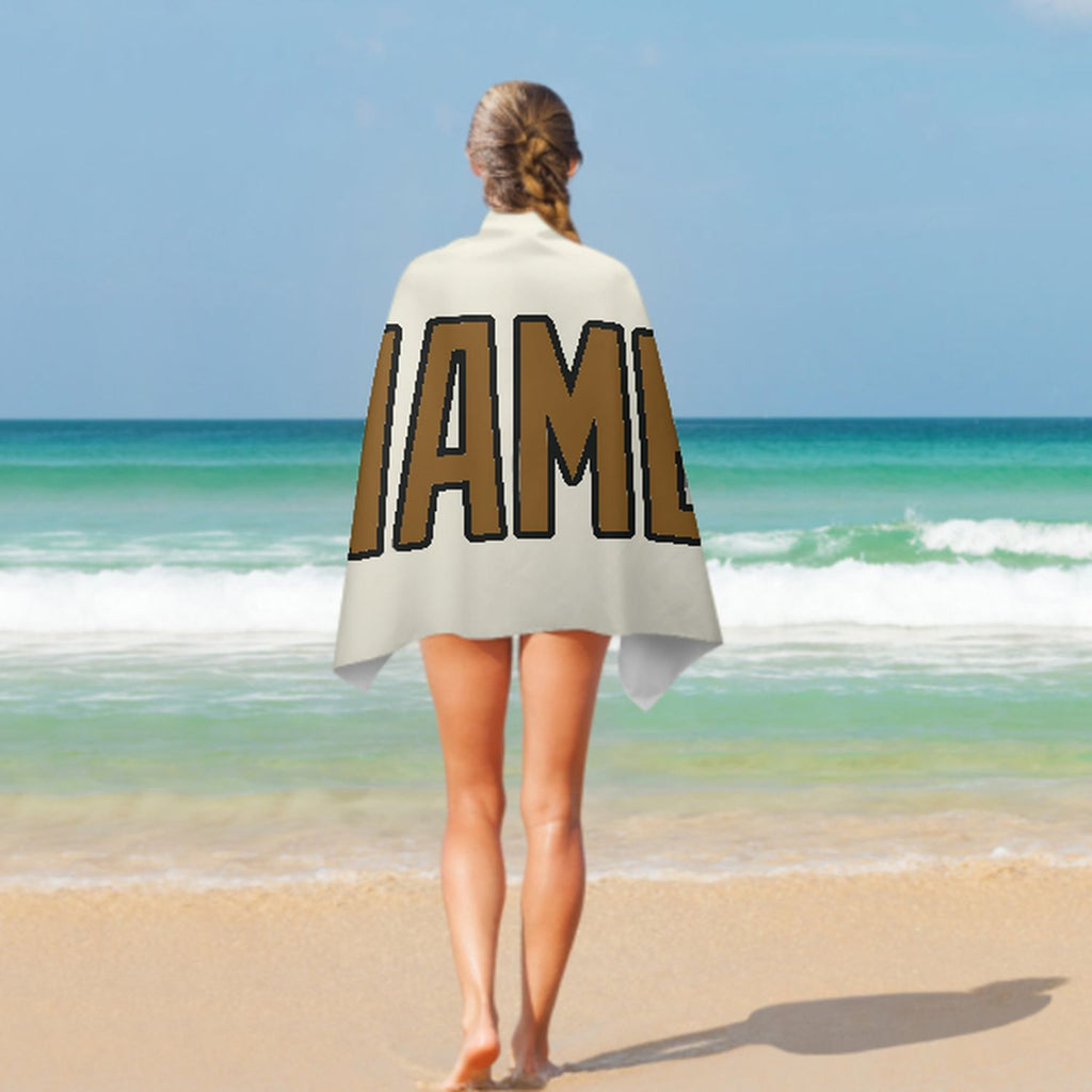 Custom Cream Khaki Beach Towel