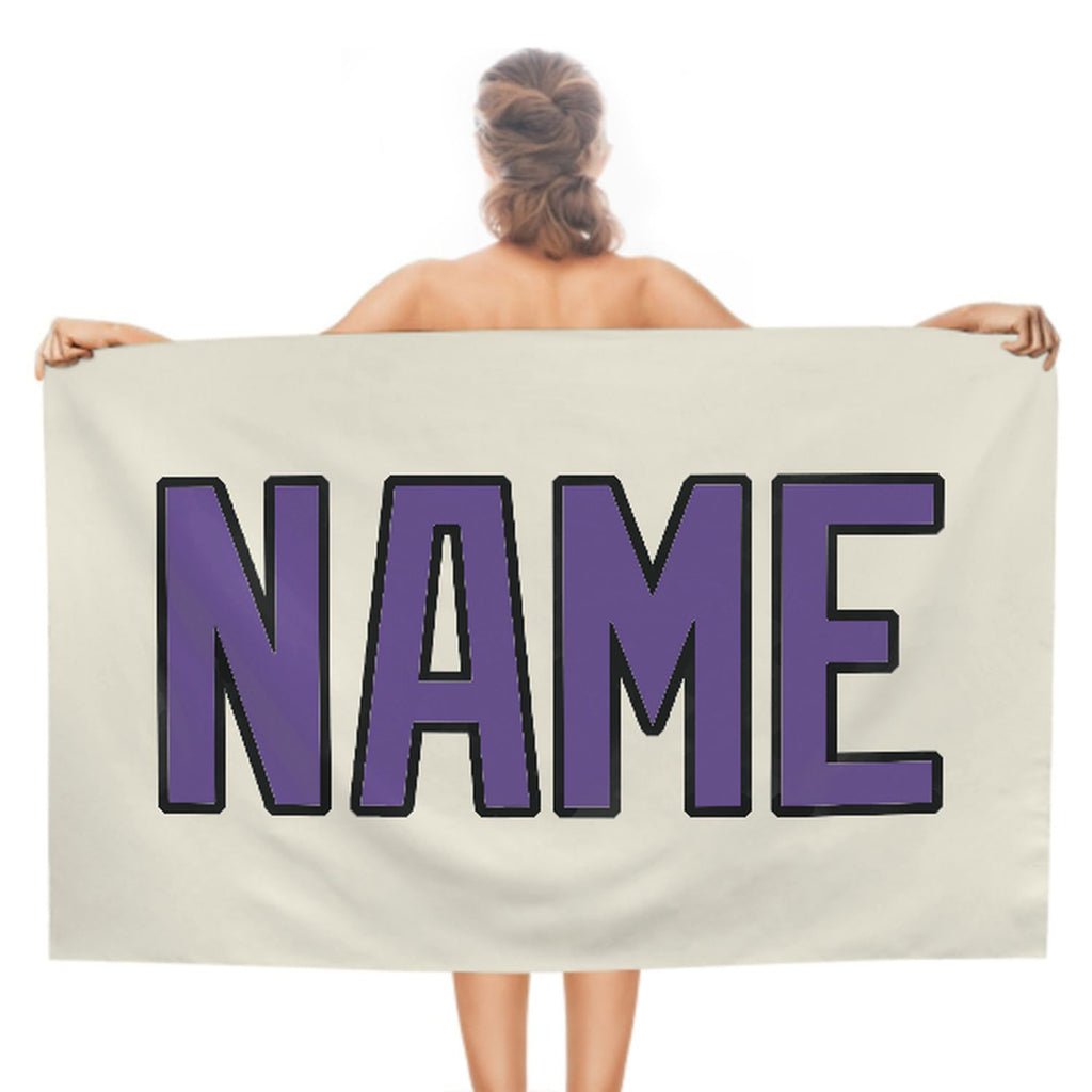 Custom Cream Light Purple Beach Towel