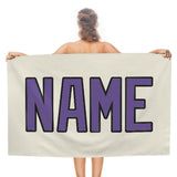Custom Cream Light Purple Beach Towel