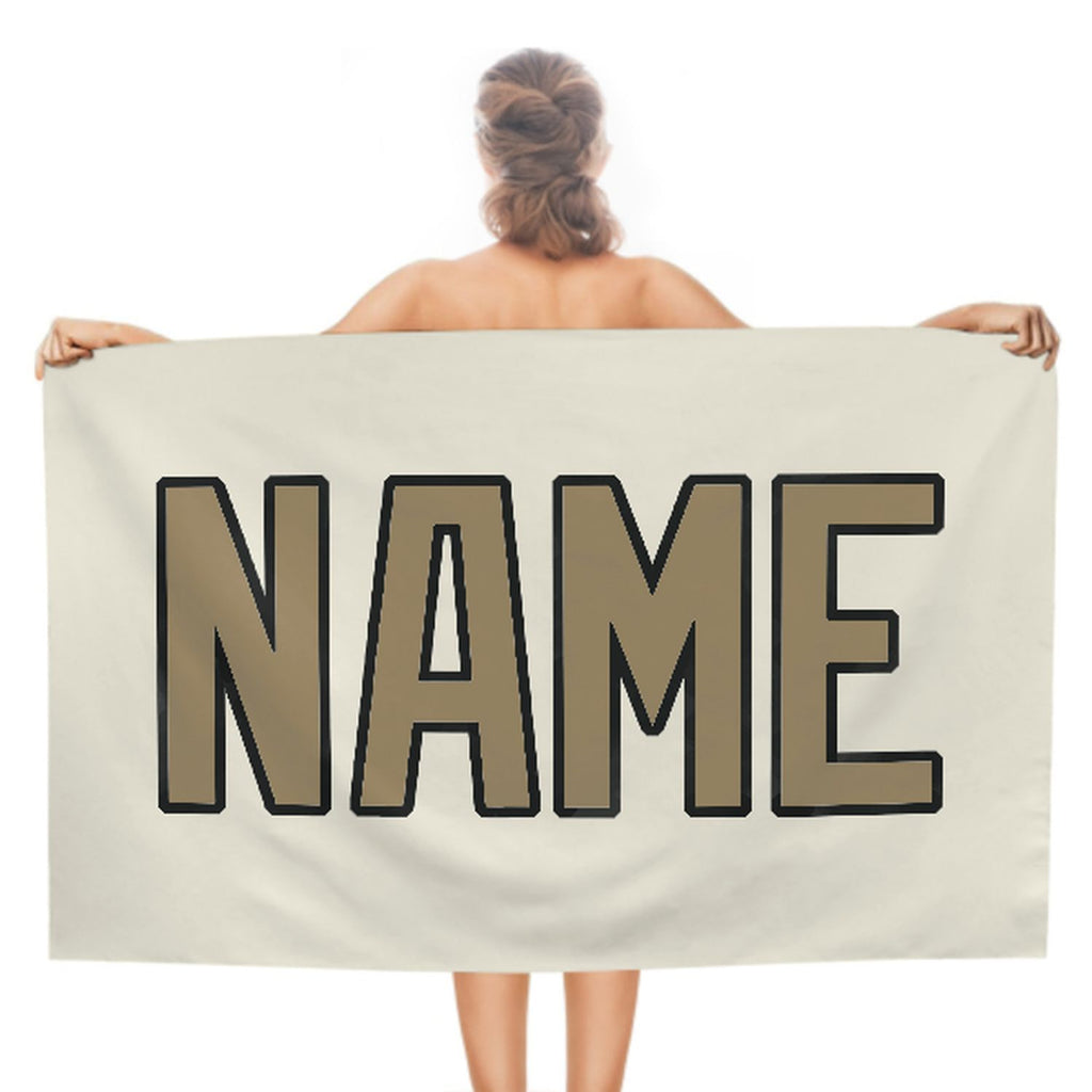 Custom Cream Light Khaki Beach Towel