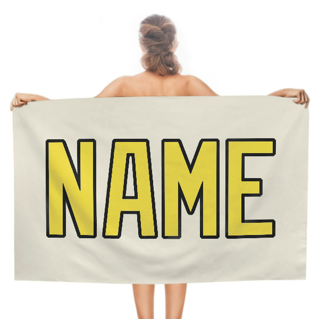 Custom Cream Light Yellow Beach Towel