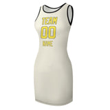 Custom Cream Light Yellow Sleeveless Vest Dress