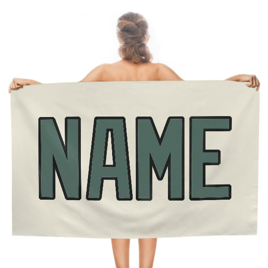 Custom Cream Blue Green Beach Towel