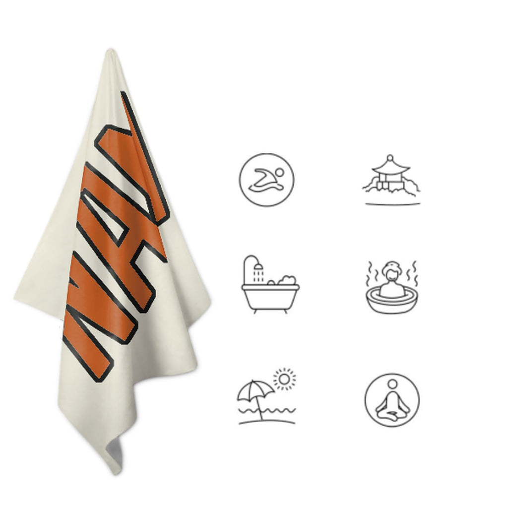 Custom Cream Orange Beach Towel