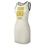 Custom Cream Gold Sleeveless Vest Dress