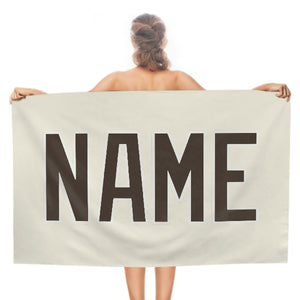 Custom Cream Brown Beach Towel