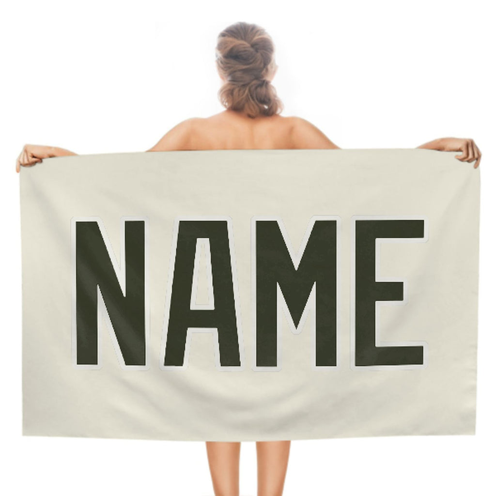 Custom Cream Olive Beach Towel