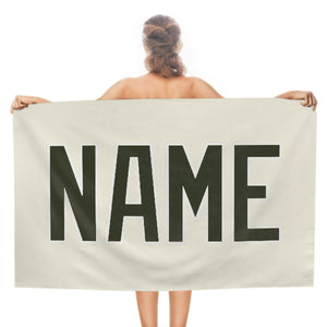 Custom Cream Olive Beach Towel