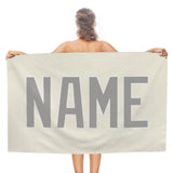 Custom Cream Gray Beach Towel